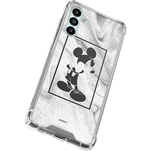 Disney Mickey Mouse Shape on Marble Galaxy A13 5G Clear Case