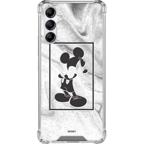 Disney Mickey Mouse Shape on Marble Galaxy A14 5G Clear Case