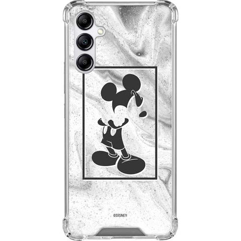 Disney Mickey Mouse Shape on Marble Galaxy A15 5G Clear Case