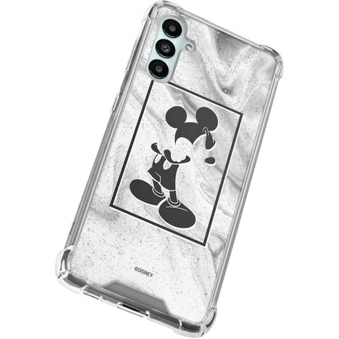 Disney Mickey Mouse Shape on Marble Galaxy A15 5G Clear Case
