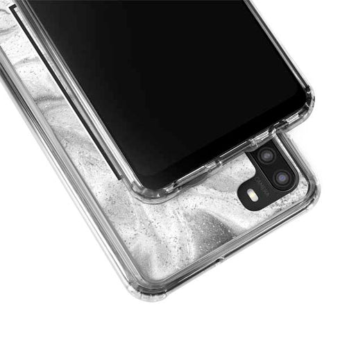Disney Mickey Mouse Shape on Marble Galaxy A21 Clear Case