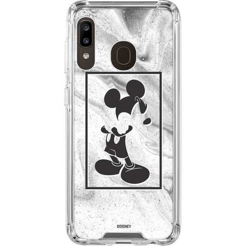 Disney Mickey Mouse Shape on Marble Galaxy A30 Clear Case