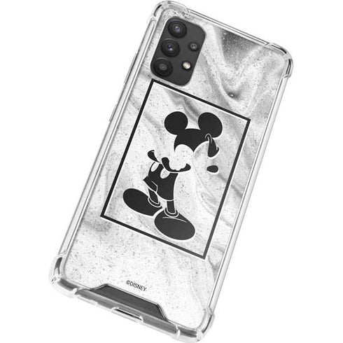 Disney Mickey Mouse Shape on Marble Galaxy A32 5G Clear Case
