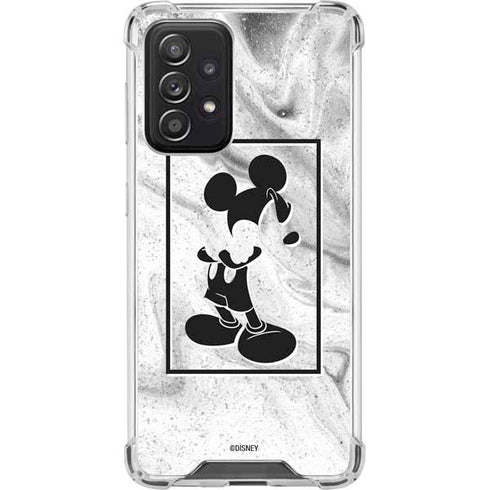 Disney Mickey Mouse Shape on Marble Galaxy A52 5G Clear Case