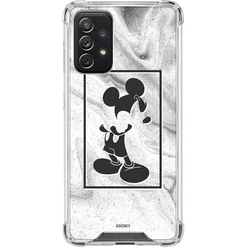 Disney Mickey Mouse Shape on Marble Galaxy A72 5G Clear Case