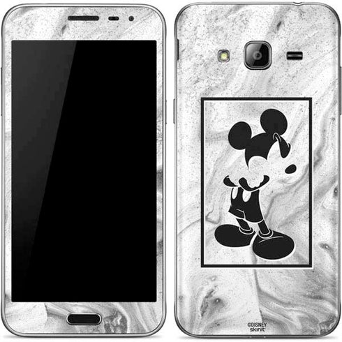 Disney Mickey Mouse Shape on Marble Galaxy J3 Skin