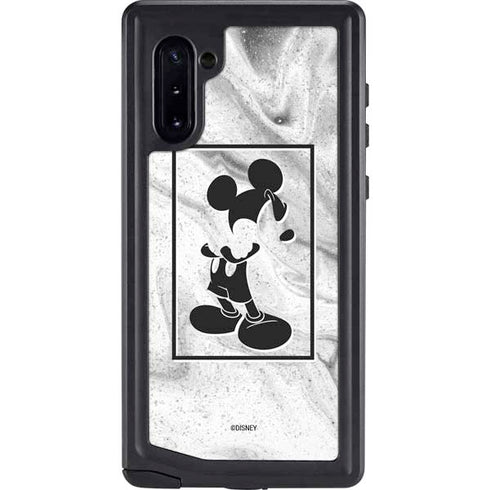 Disney Mickey Mouse Shape on Marble Galaxy Note 10 Waterproof Case