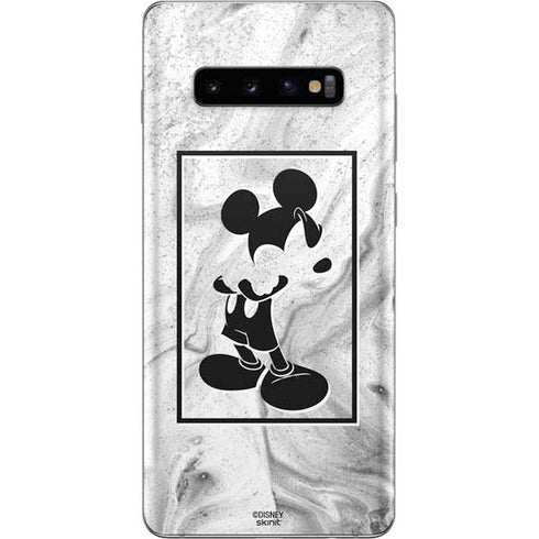 Disney Mickey Mouse Shape on Marble Galaxy S10 Plus Skin