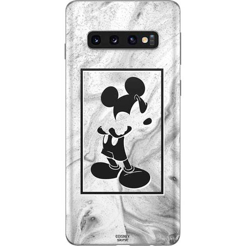 Disney Mickey Mouse Shape on Marble Galaxy S10 Skin