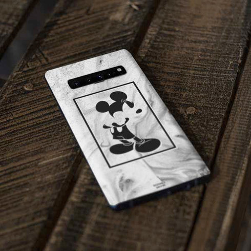 Disney Mickey Mouse Shape on Marble Galaxy S10 Skin