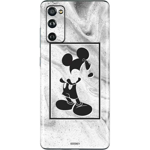 Disney Mickey Mouse Shape on Marble Galaxy S20 Fan Edition Skin