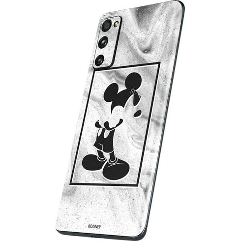 Disney Mickey Mouse Shape on Marble Galaxy S20 Fan Edition Skin