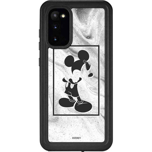 Disney Mickey Mouse Shape on Marble Galaxy S20 Waterproof Case