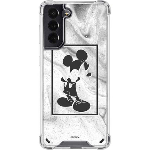 Disney Mickey Mouse Shape on Marble Galaxy S21 5G Clear Case