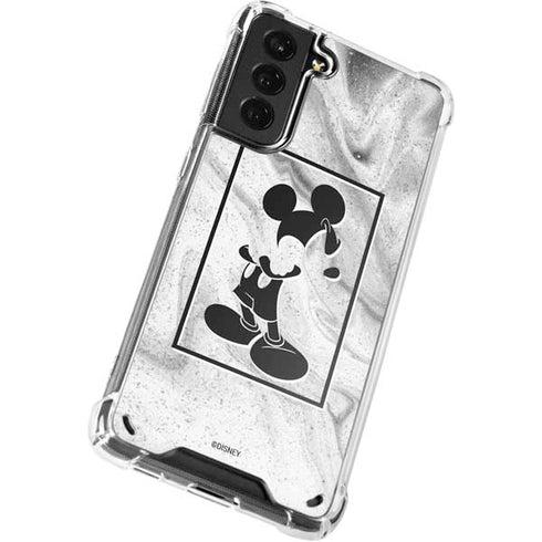 Disney Mickey Mouse Shape on Marble Galaxy S21 5G Clear Case