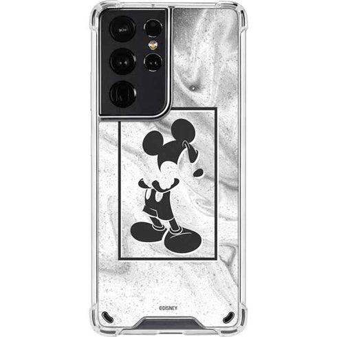 Disney Mickey Mouse Shape on Marble Galaxy S21 Ultra 5G Clear Case