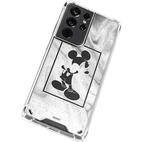 Disney Mickey Mouse Shape on Marble Galaxy S21 Ultra 5G Clear Case