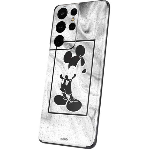 Disney Mickey Mouse Shape on Marble Galaxy S21 Ultra 5G Skin