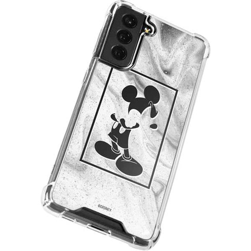 Disney Mickey Mouse Shape on Marble Galaxy S22 Clear Case