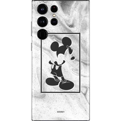 Disney Mickey Mouse Shape on Marble Galaxy S22 Ultra Skin