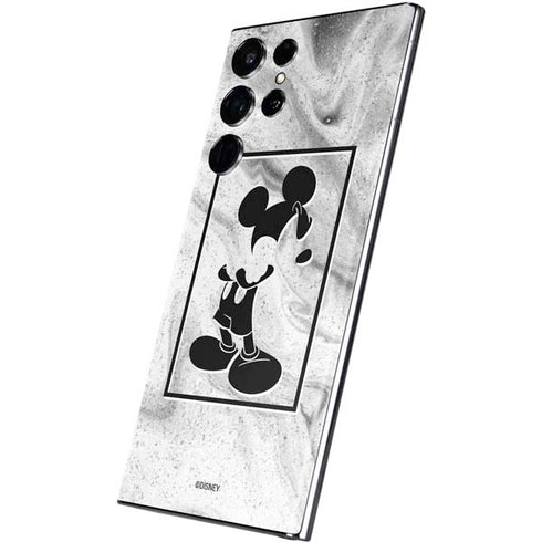 Disney Mickey Mouse Shape on Marble Galaxy S22 Ultra Skin