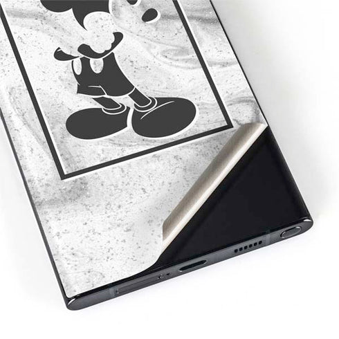 Disney Mickey Mouse Shape on Marble Galaxy S22 Ultra Skin