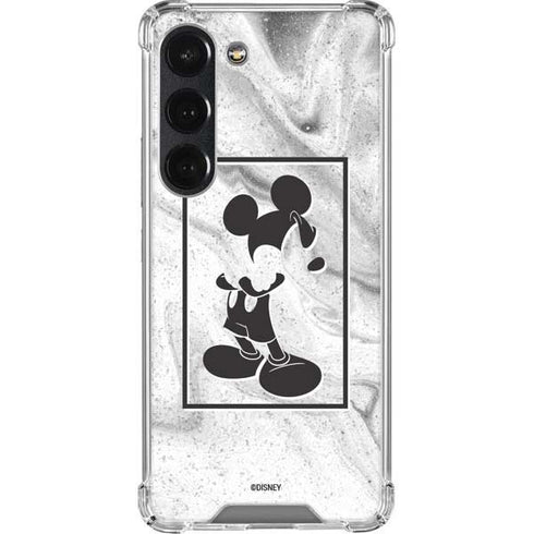 Disney Mickey Mouse Shape on Marble Galaxy S23 Clear Case
