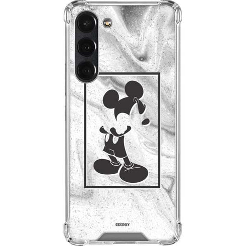 Disney Mickey Mouse Shape on Marble Galaxy S23 Plus Clear Case