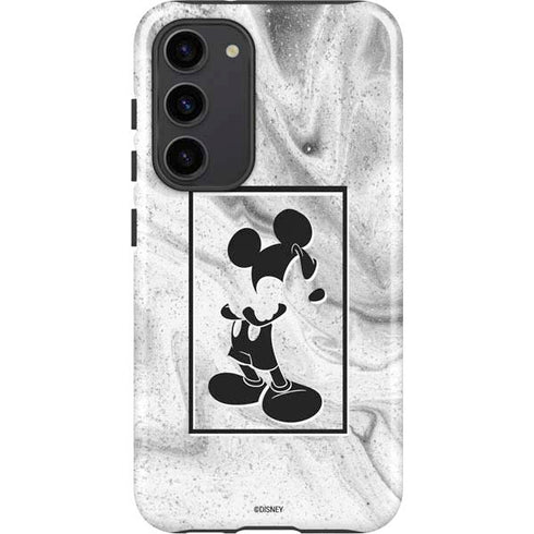 Disney Mickey Mouse Shape on Marble Galaxy S23 Plus Pro Case
