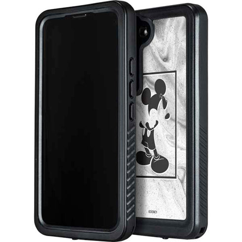 Disney Mickey Mouse Shape on Marble Galaxy S23 Plus Waterproof Case