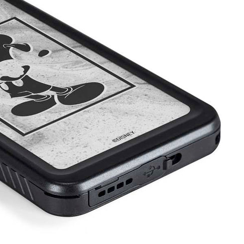 Disney Mickey Mouse Shape on Marble Galaxy S23 Plus Waterproof Case
