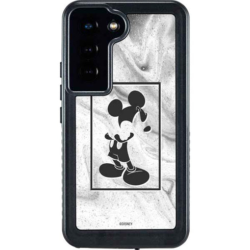 Disney Mickey Mouse Shape on Marble Galaxy S23 Waterproof Case