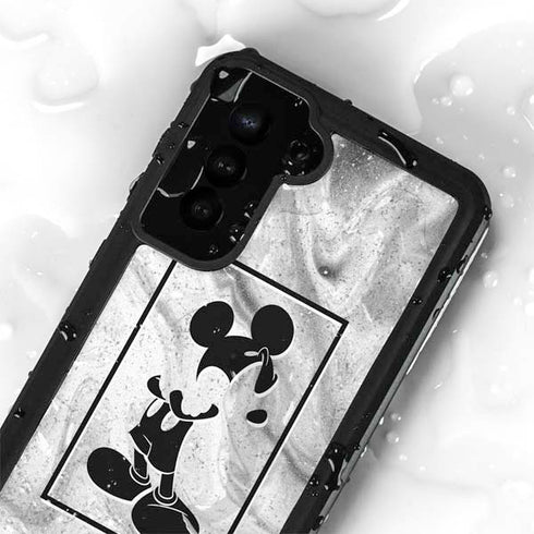 Disney Mickey Mouse Shape on Marble Galaxy S23 Waterproof Case