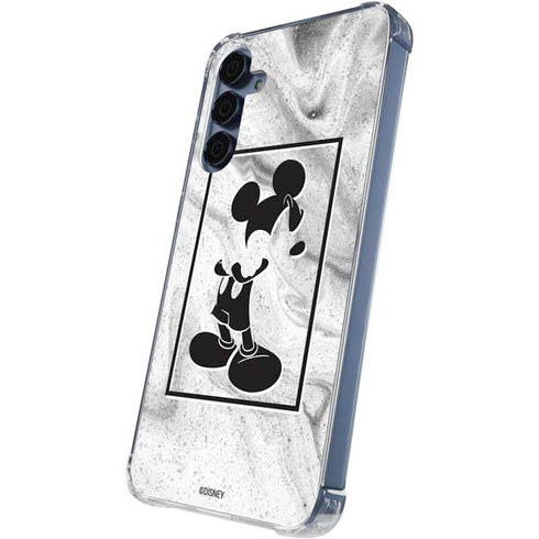 Disney Mickey Mouse Shape on Marble Galaxy S24 Clear Case