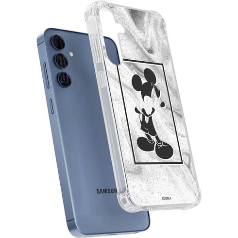 Disney Mickey Mouse Shape on Marble Galaxy S24 Clear Case