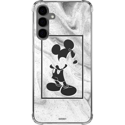 Disney Mickey Mouse Shape on Marble Galaxy S24 Plus Clear Case