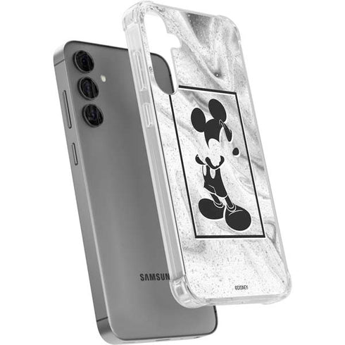 Disney Mickey Mouse Shape on Marble Galaxy S24 Plus Clear Case