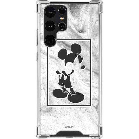 Disney Mickey Mouse Shape on Marble Galaxy S24 Ultra Clear Case