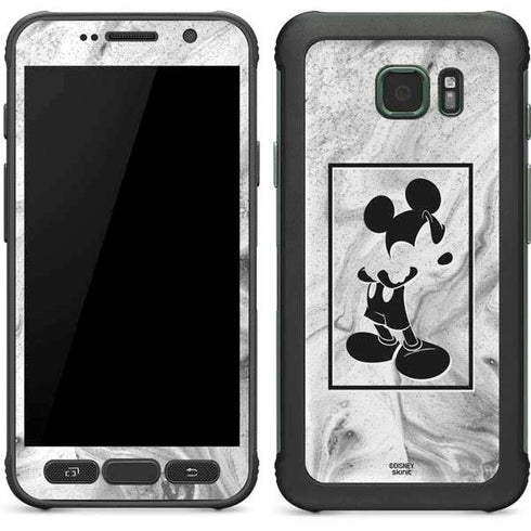 Disney Mickey Mouse Shape on Marble Galaxy S7 Active Skin