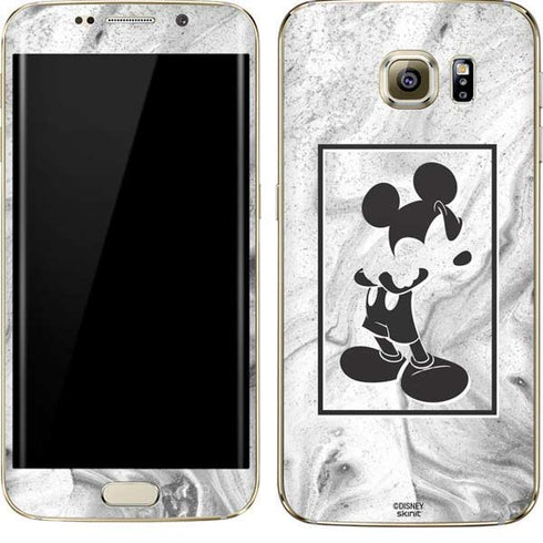 Disney Mickey Mouse Shape on Marble Galaxy S7 Edge Skin