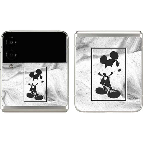 Disney Mickey Mouse Shape on Marble Galaxy Z Flip3 5G Skin
