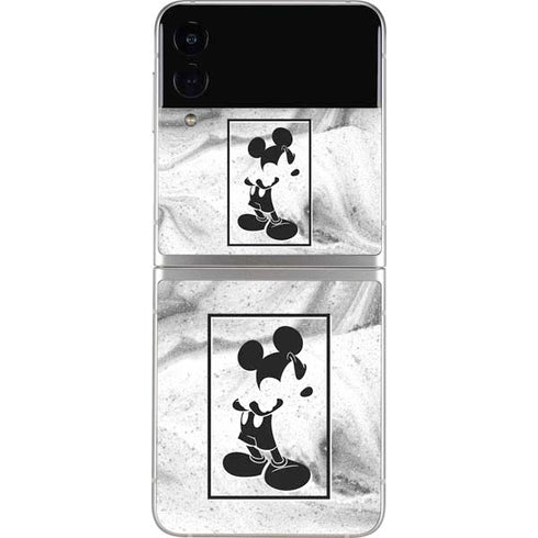 Disney Mickey Mouse Shape on Marble Galaxy Z Flip3 5G Skin