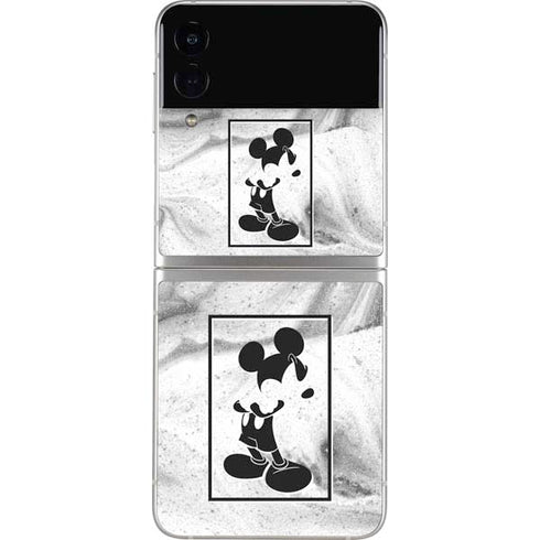 Disney Mickey Mouse Shape on Marble Galaxy Z Flip4 5G Skin