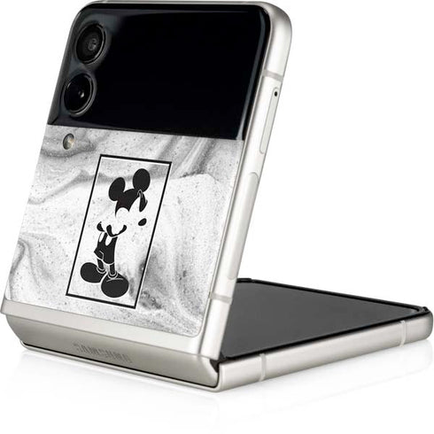 Disney Mickey Mouse Shape on Marble Galaxy Z Flip4 5G Skin