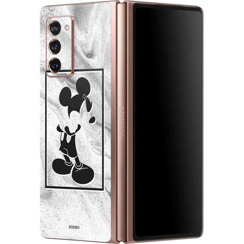 Disney Mickey Mouse Shape on Marble Galaxy Z Fold2 5G Skin