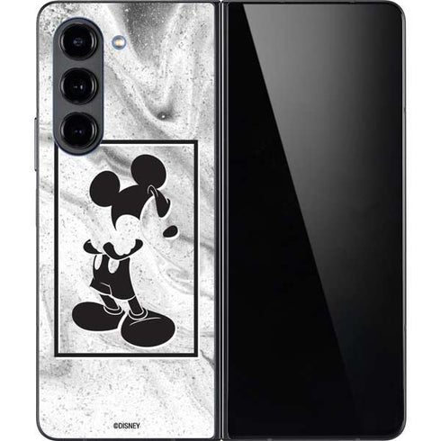 Disney Mickey Mouse Shape on Marble Galaxy Z Fold5 5G Skin