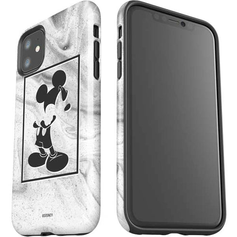 Disney Mickey Mouse Shape on Marble iPhone 11 Impact Case