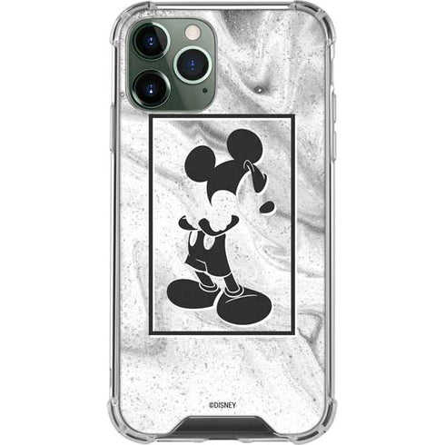 Disney Mickey Mouse Shape on Marble iPhone 11 Pro Max Clear Case