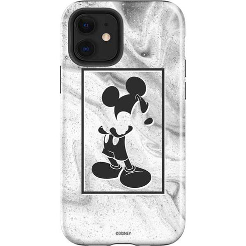 Disney Mickey Mouse Shape on Marble iPhone 12 Impact Case