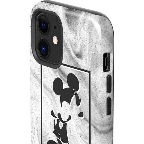 Disney Mickey Mouse Shape on Marble iPhone 12 Impact Case